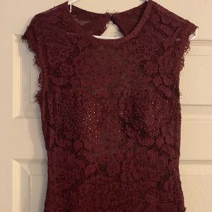 Burgundy long mermaid style prom dress